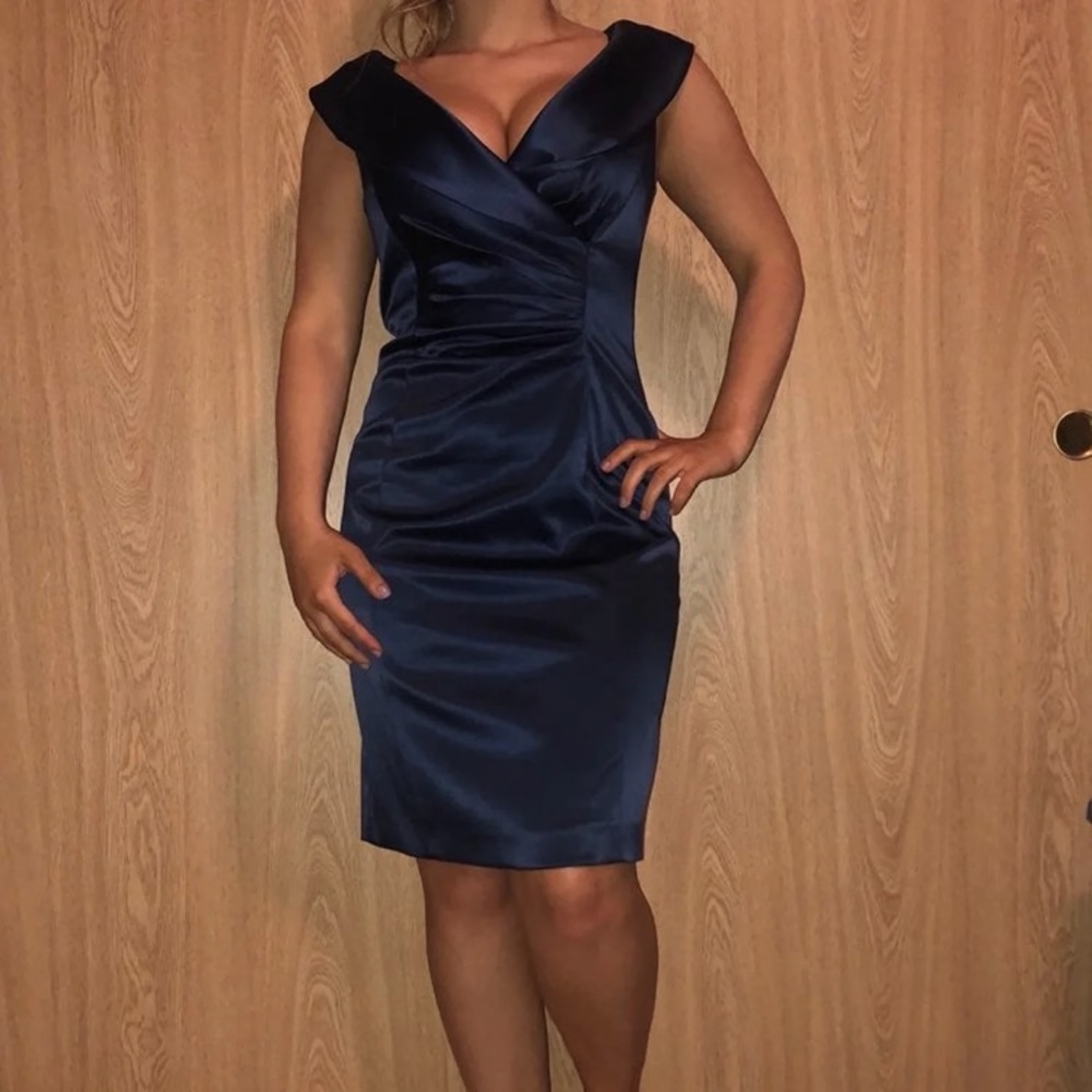 Davids bridal blue dress size 6